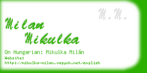 milan mikulka business card